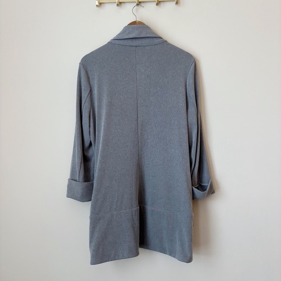 Frenchmauve Melanie Ribbed Knit Jacket XL 3/4 Sleeve Stone Grey - Picture 4 of 9